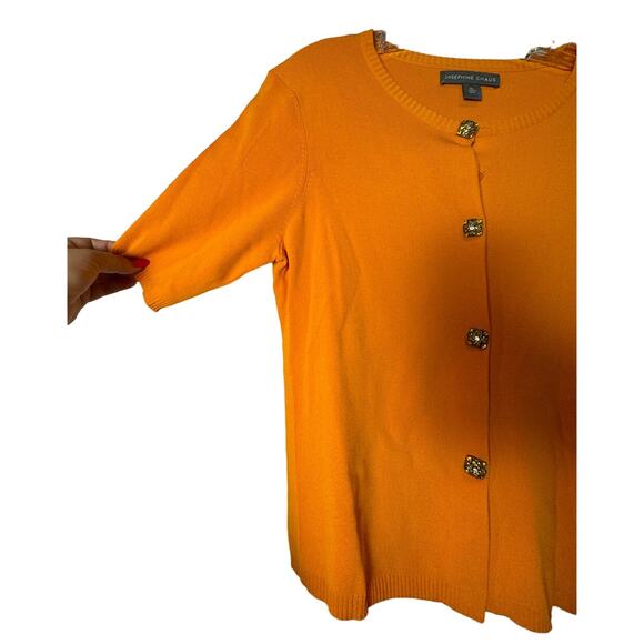 Vintage EUC Josephine Chaus Orange Snap Front Jewel Sparkly Buttons Golden Girls - Picture 13 of 16